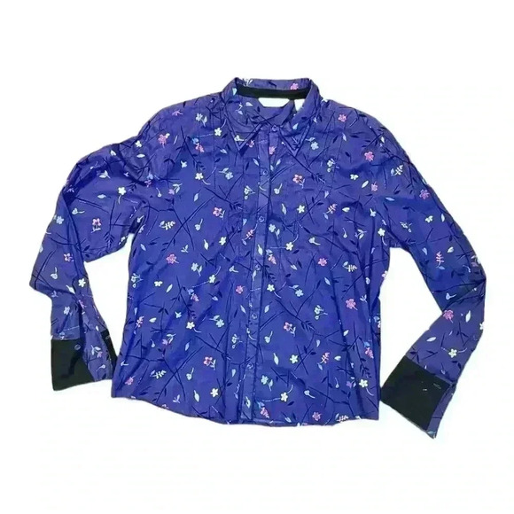 Aura Wrangler Women's 2XL Floral Button-Up Shirt Multicolor Long Sleeve western - Picture 4 of 8